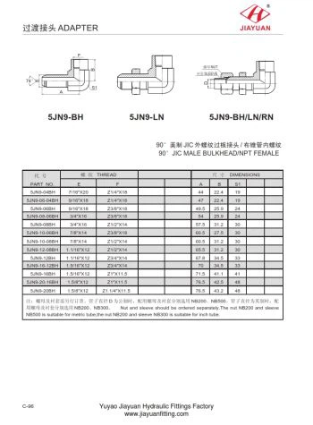 מרפק JIC Bulkhead NPT נקבה