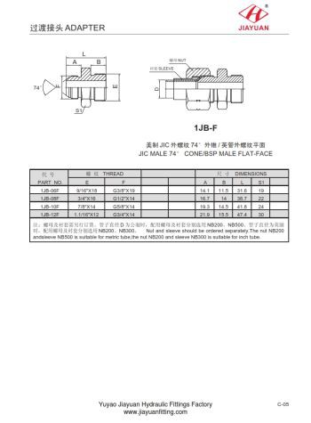 מתאם JIC לזכר BSP שטוח