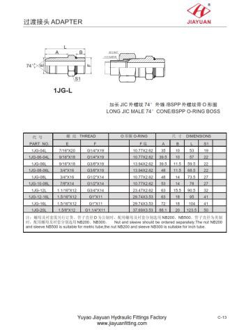 ארוך JIC זכר BSP או התאמת בוס