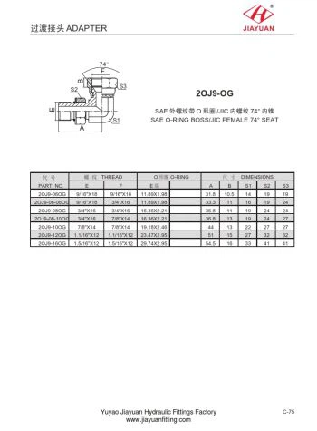 SAE ORB מתאים למרפק מסתובב JIC